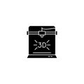 3d printer black glyph icon