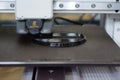 3D printer Working 3D printer process printing object molten black plastic Royalty Free Stock Photo