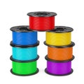 3d Printer Color Filament Coils. 3d Rendering