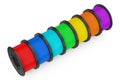 3d Printer Color Filament Coils. 3d Rendering