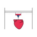 3D printer color line icon. Device. Uses the method of layer-by-layer creation of a physical object. Pictogram for web page, Royalty Free Stock Photo