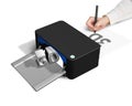 3D printer concept for hand 2D drawing Royalty Free Stock Photo