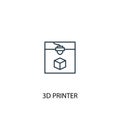 3d printer concept line icon. Simple