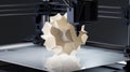 3d Printer Creates Complex Geometric Structure on a Reflective Platform Royalty Free Stock Photo