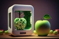 3d printer creates a piece of tomato, created with Generative AI technology