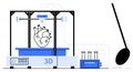 3D Printer Creating Anatomical Heart with Bioprinting Technology and Laboratory Equipment Royalty Free Stock Photo