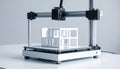 3D Printer Creating an Architectural House Model Royalty Free Stock Photo