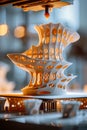 3D printer creating a complex architectural model, showcasing innovation in construction. Royalty Free Stock Photo