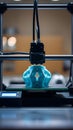 A 3D printer creating a complex plastic part layer by layer