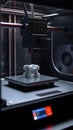 A 3D printer creating a complex plastic part layer by layer