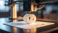 3D printer creating a decorative object with intricate geometric design. Royalty Free Stock Photo