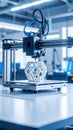 3D Printer Creating Geometric Object in Modern Laboratory Setting Royalty Free Stock Photo