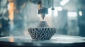 3D Printer Creating a Geometrically-Intricate Object Royalty Free Stock Photo