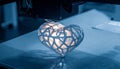 3D Printer Creating a Glowing Metal Heart Royalty Free Stock Photo