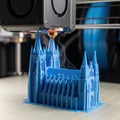 3d printer creating gothic cathedral model Royalty Free Stock Photo