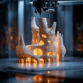 3D printer creating an intricate architectural structure Royalty Free Stock Photo