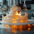 3D printer creating an intricate architectural structure Royalty Free Stock Photo