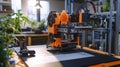 3d printer creating a prototype in a modern laboratory Royalty Free Stock Photo