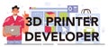 3D printer developer typographic header. Operating system' programming Royalty Free Stock Photo