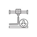 3D printer extruder printing hand drawn outline doodle icon. Royalty Free Stock Photo