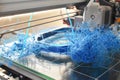 3D Printer Fail. Failed 3d Print of Filament on a sheet. Royalty Free Stock Photo