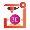 3D printer flat icon. 3D printe color icons in trendy flat style. 3d future technology gradient style design, designed Royalty Free Stock Photo