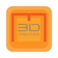 3D Printer flat vector illustration