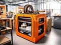 3D printer in futuristic office space