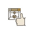 3D Printer with Hand Thumb Up vector concept colored icon Royalty Free Stock Photo