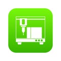 3D printer icon digital green