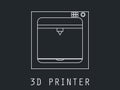 3d printer icon from the geometric lines. Vector.