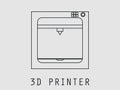 3d printer icon from the geometric lines. Vector
