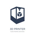 3d printer icon. Trendy flat vector 3d printer icon on white bac