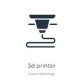 3d printer icon vector. Trendy flat 3d printer icon from future technology collection isolated on white background. Vector