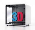 3D printer isolated on white background. 3D illustration