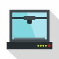 3d printer model icon, flat style