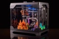 a 4d printer with multiple color filament options