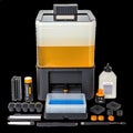 3d printer post processing soak station with accessories on transparent background Royalty Free Stock Photo