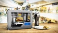 3D printer print burger 3d render Success food mace concept