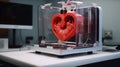 3d printer with a printed human heart.Generative AI Royalty Free Stock Photo