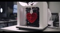 3d printer with a printed human heart.Generative AI Royalty Free Stock Photo