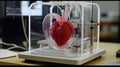 3d printer with a printed human heart.Generative AI Royalty Free Stock Photo