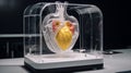 3d printer with a printed human heart.Generative AI Royalty Free Stock Photo