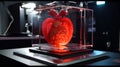 3d printer with a printed human heart.Generative AI Royalty Free Stock Photo
