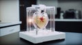 3d printer with a printed human heart.Generative AI Royalty Free Stock Photo
