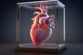 3d printer with a printed human heart. Generative Ai Royalty Free Stock Photo