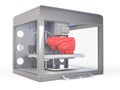 3d printer printing a brain Royalty Free Stock Photo