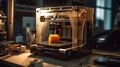 3d printer printing close-up photorealistic. Al generated