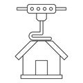 3d printer printing house icon outline Royalty Free Stock Photo