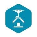 3d printer printing house icon simple Royalty Free Stock Photo